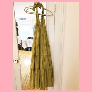 XS Free People Maxi Dress (Green) (Halter)